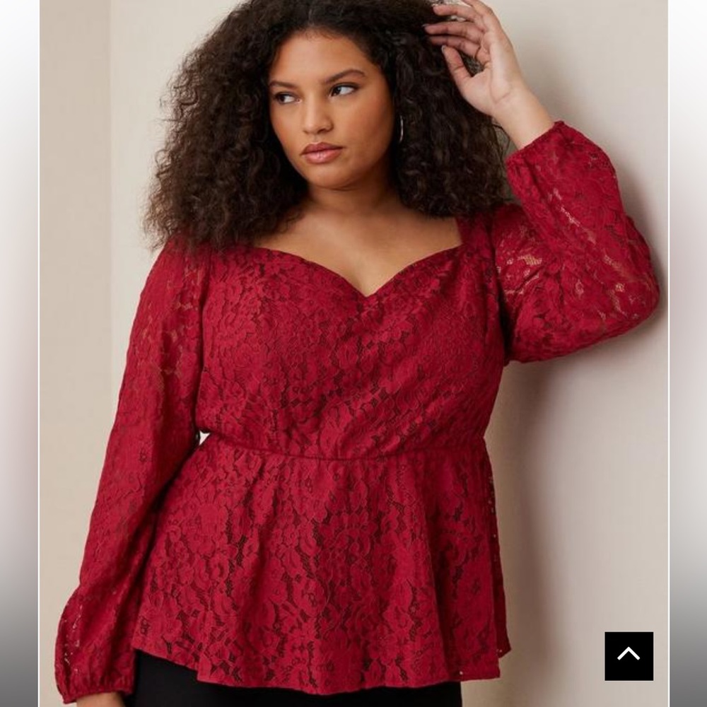 Torrid‎ Peplum Lace Puff Sleeve Top Size 5X